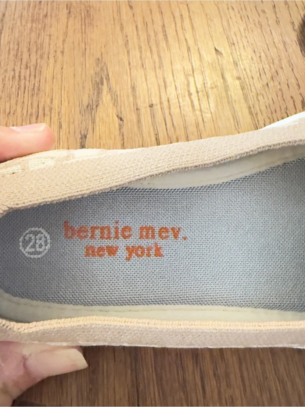 bernie mev. Girls' Woven Slip-On Shoes in Beige size 28/11 NWOT